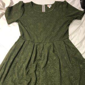 Lularoe olive green dress with zip up back
